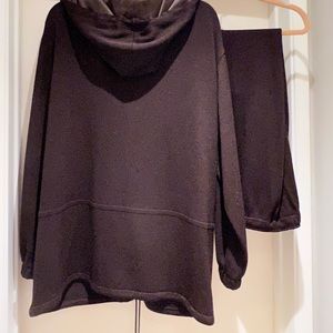 St. John Sport Knit Jacket in Rich Brown with Lined hood, draw string & zipper